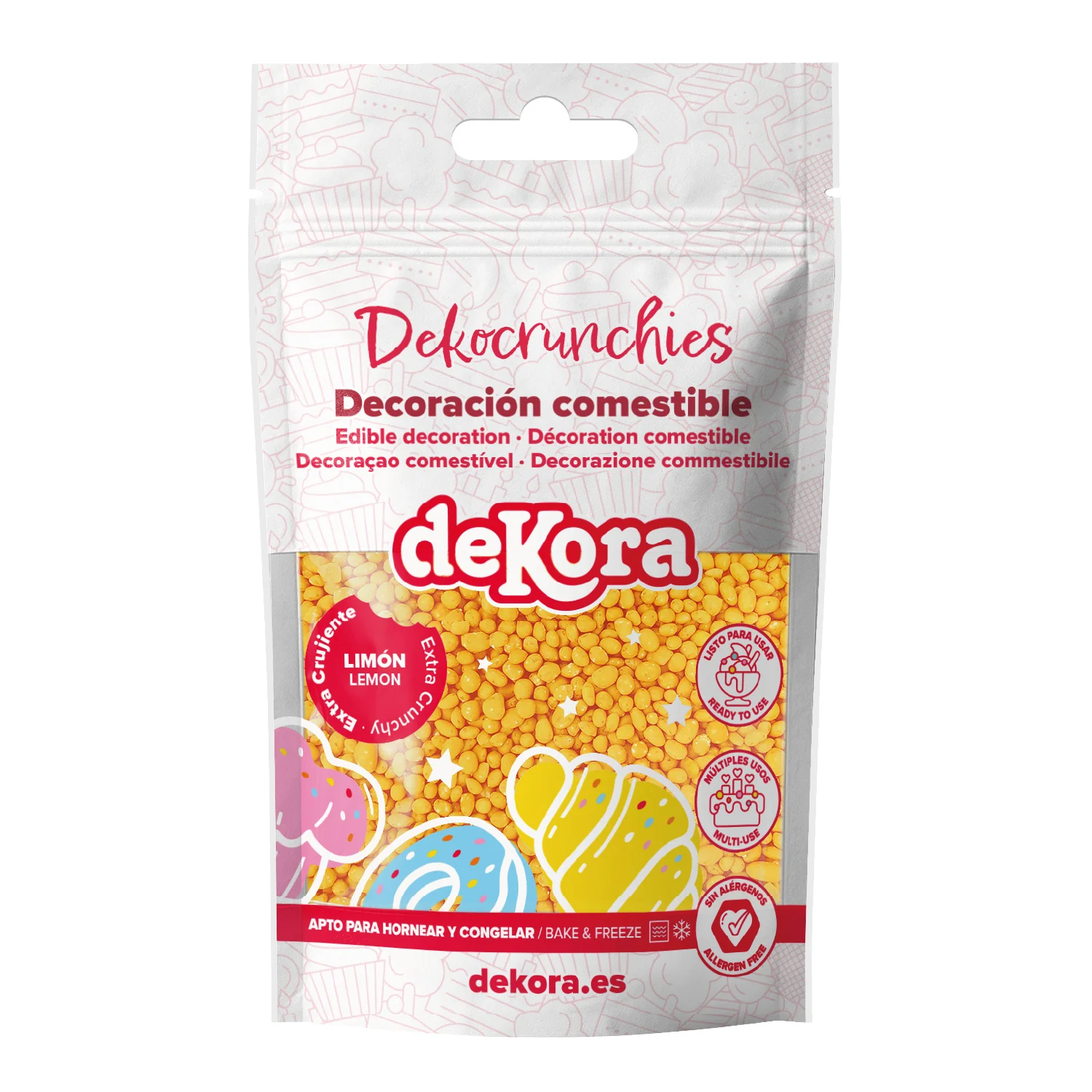 DekoCrunchies Zitrone 100 g – Knusprige Zuckerdekoration mit Zitronengeschmack für Torten, Cupcakes & Desserts