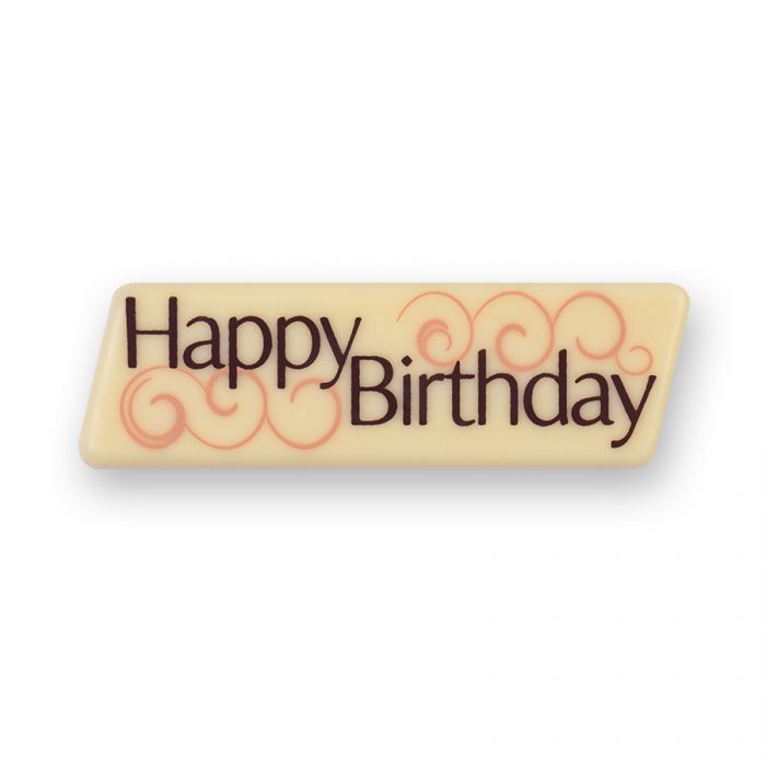 Dekorschilder weiße Schokolade Happy Birthday | 2 Teile