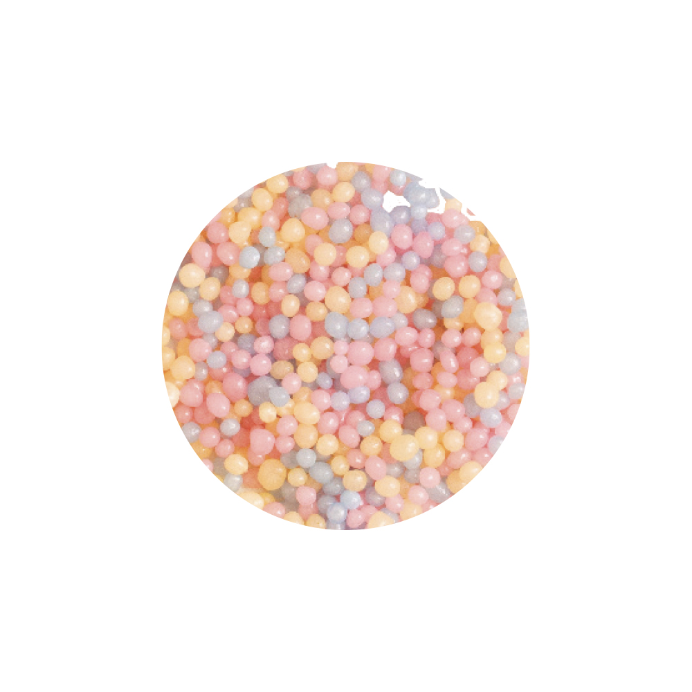 Zuckerperlen Rosa, Gelb & Hellblau perlglänzend – 100 g