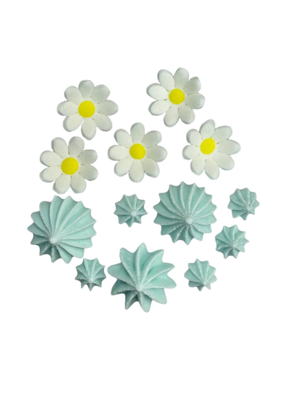 Baisertröpfchen & Zuckerblumen Set 