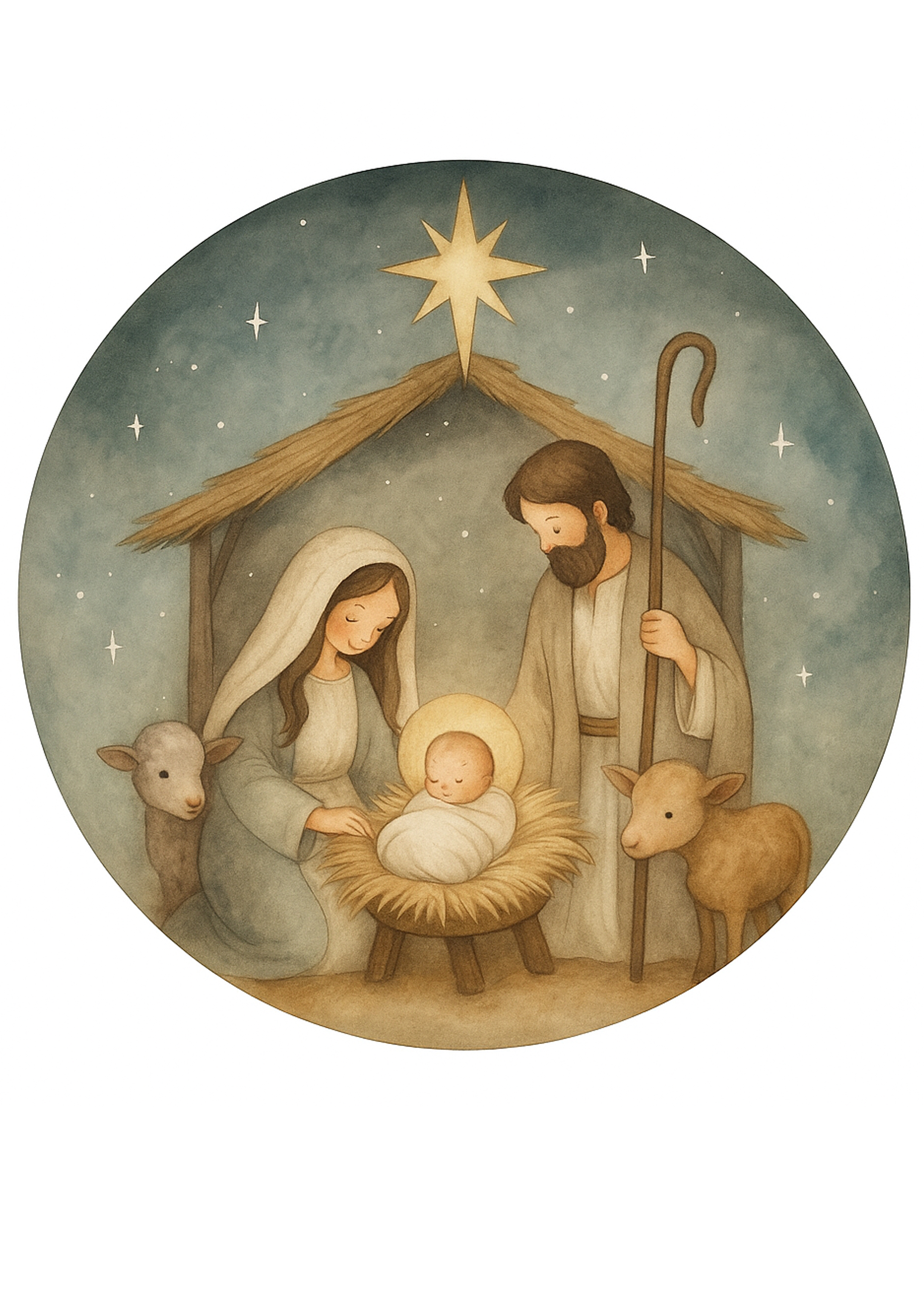 Tortenaufleger „Weihnachtskrippe“