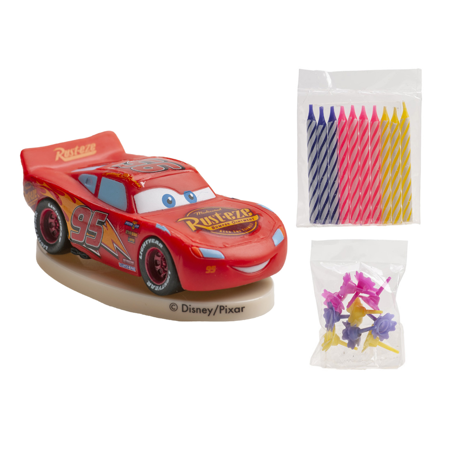 Tortendekorationsset Cars mit Kerzen