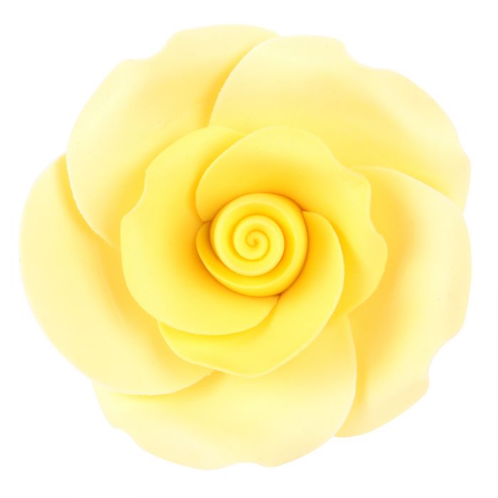 essbare Zuckerdekoration Rose gelb M 5 cm