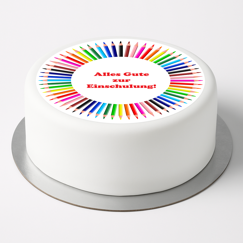 Tortenaufleger „Alles Gute zur Einschulung“ – bunte Tortendeko zum Schulstart