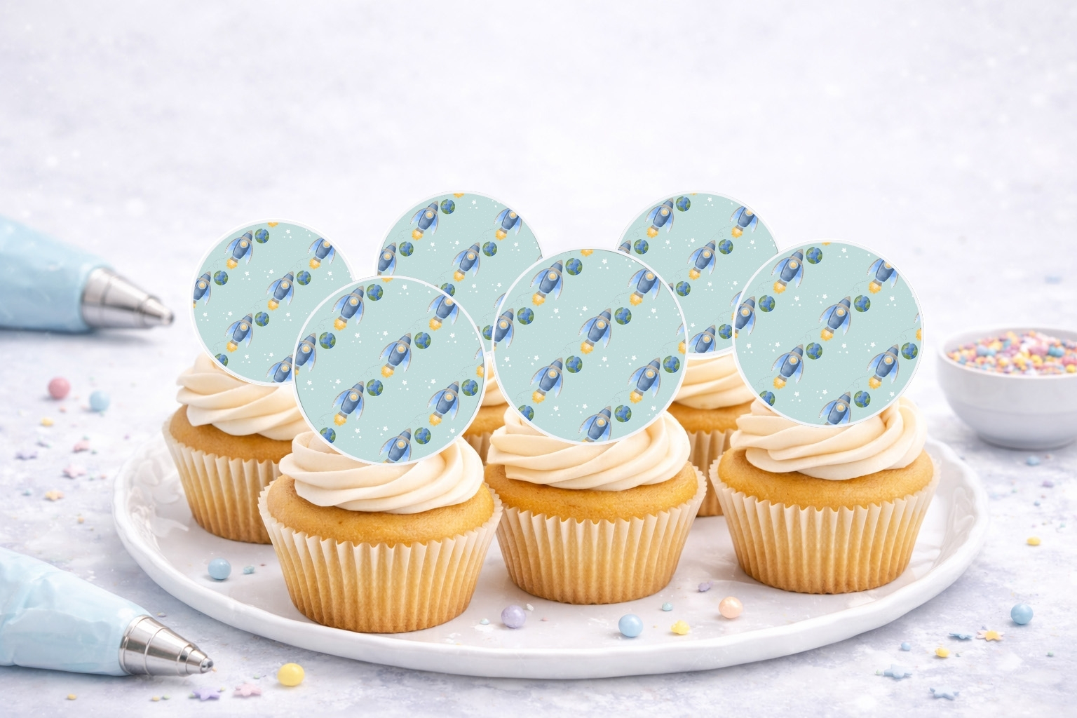 Muffinaufleger Weltall Rakete