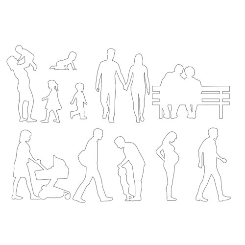 Ausstecherset Familie Silhouette