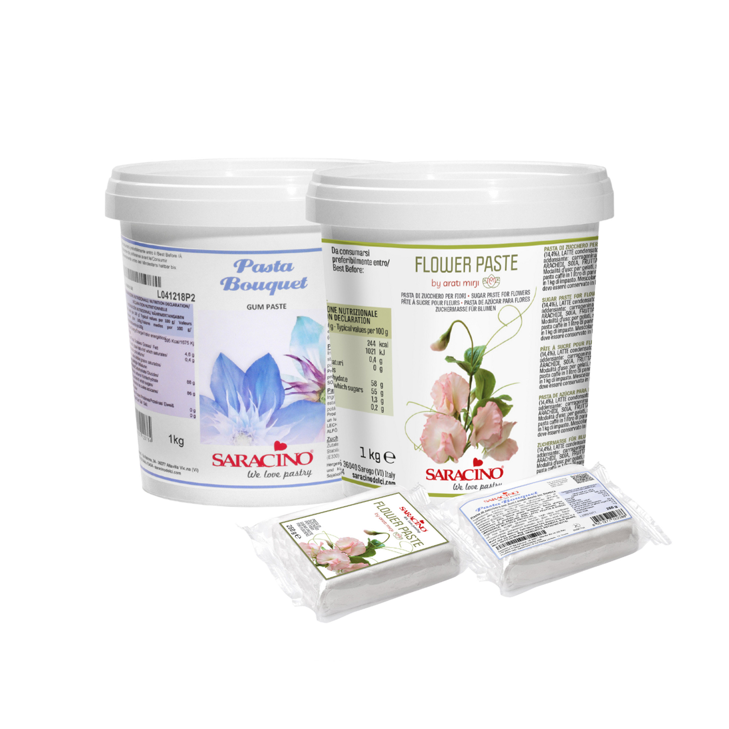 Saracino Pasta Bouquet weiß 250 g – Blütenpaste für Zuckerblumen