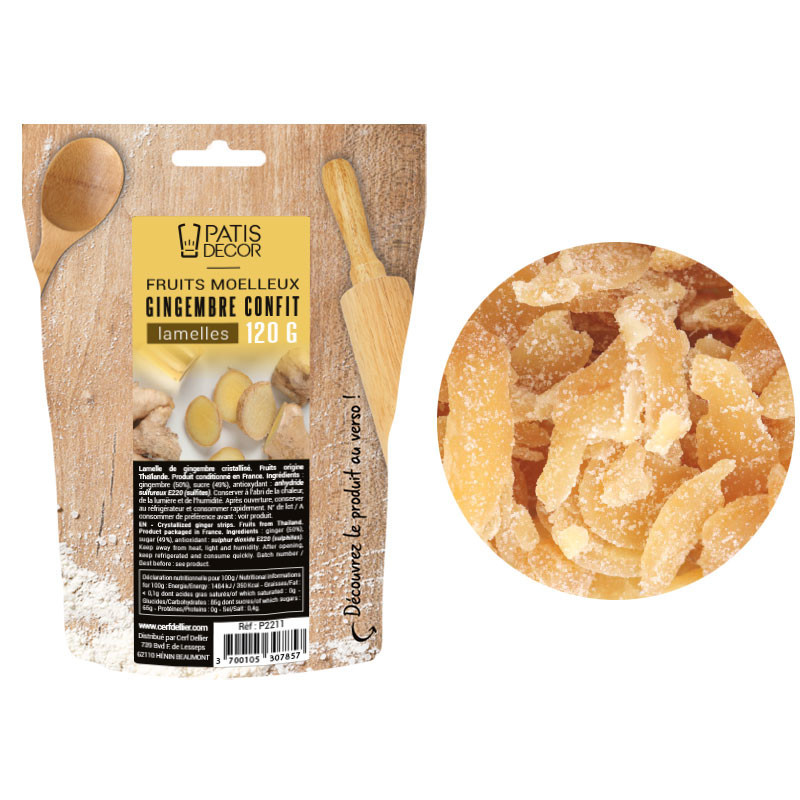 Kandierter Ingwer – Weiche Ingwerscheiben 120 g | Gourmet-Fruchtkonfekt