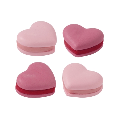 Makkaron-Herzen – 75 Stück aus Marzipan mit Zuckerdekoration