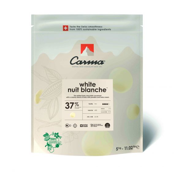 Carma Whote Nuit Blanche couverture weiße Schokolade 1,5kg 37%