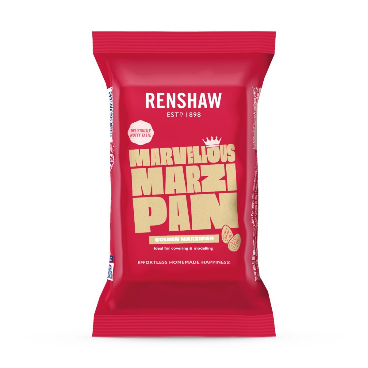 Renshaw Marzipan Gold 500 g | Festliches Marzipan zum Eindecken & Modellieren