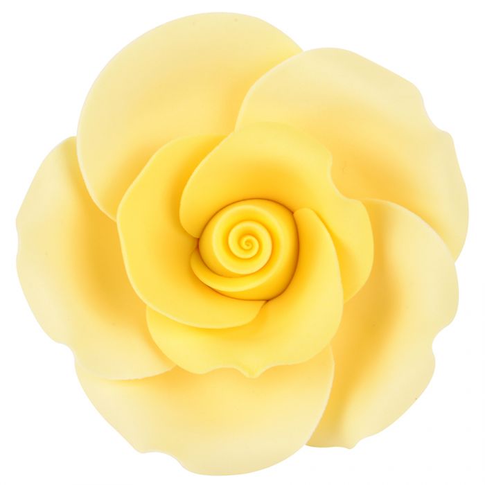 Zuckerrose essbare Tortendeko L gelb 6 cm