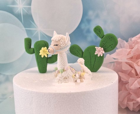 Zuckerfigur 2er Set Kaktus mit Blüte