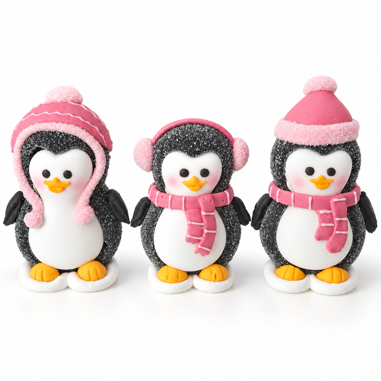 Essbare Pinguine aus Gelee Zuckerdekoration – 3er-Set, ca. 8,5 cm