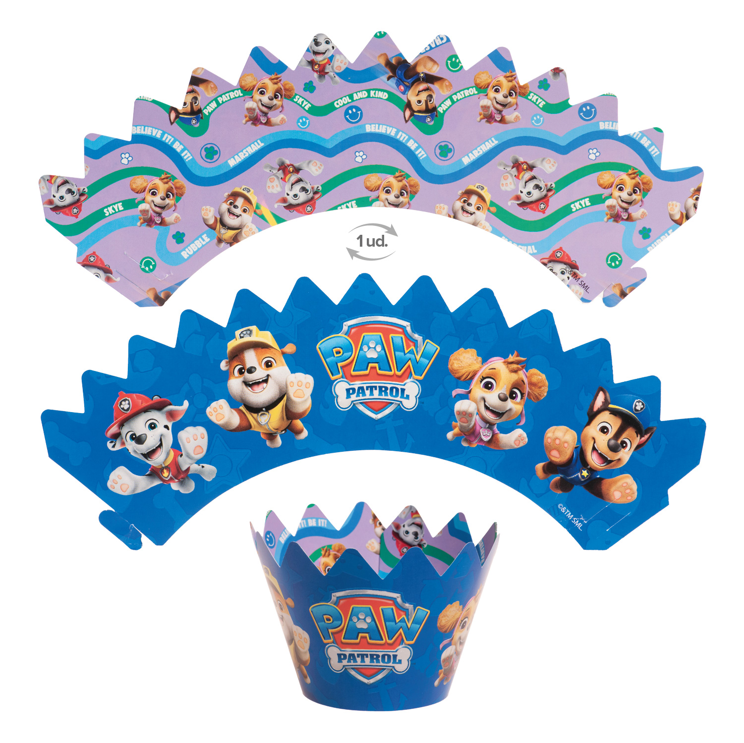 Paw Patrol Cupcakewraps & Topper Set – Muffinförmchen mit Cupcake-Wrappern für Kindergeburtstag
