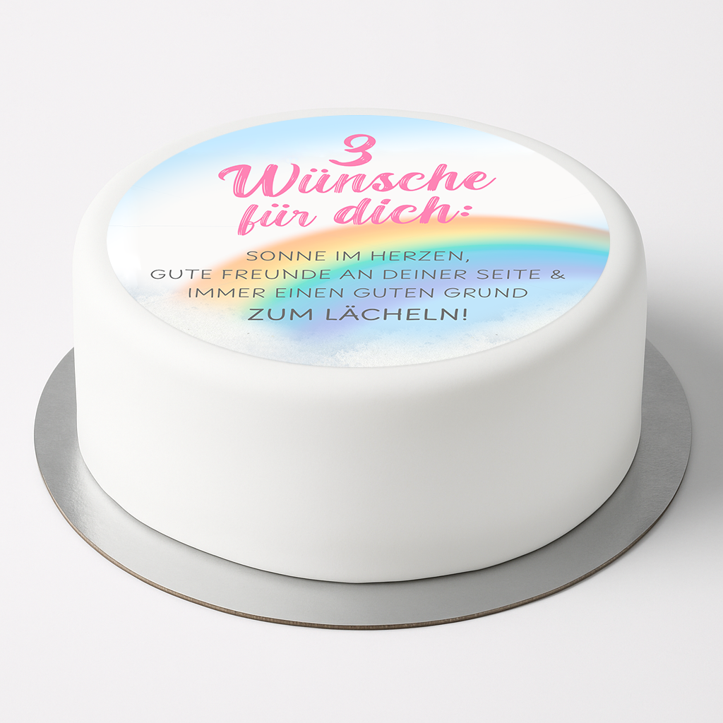 Tortenaufleger „3 Wünsche für dich“