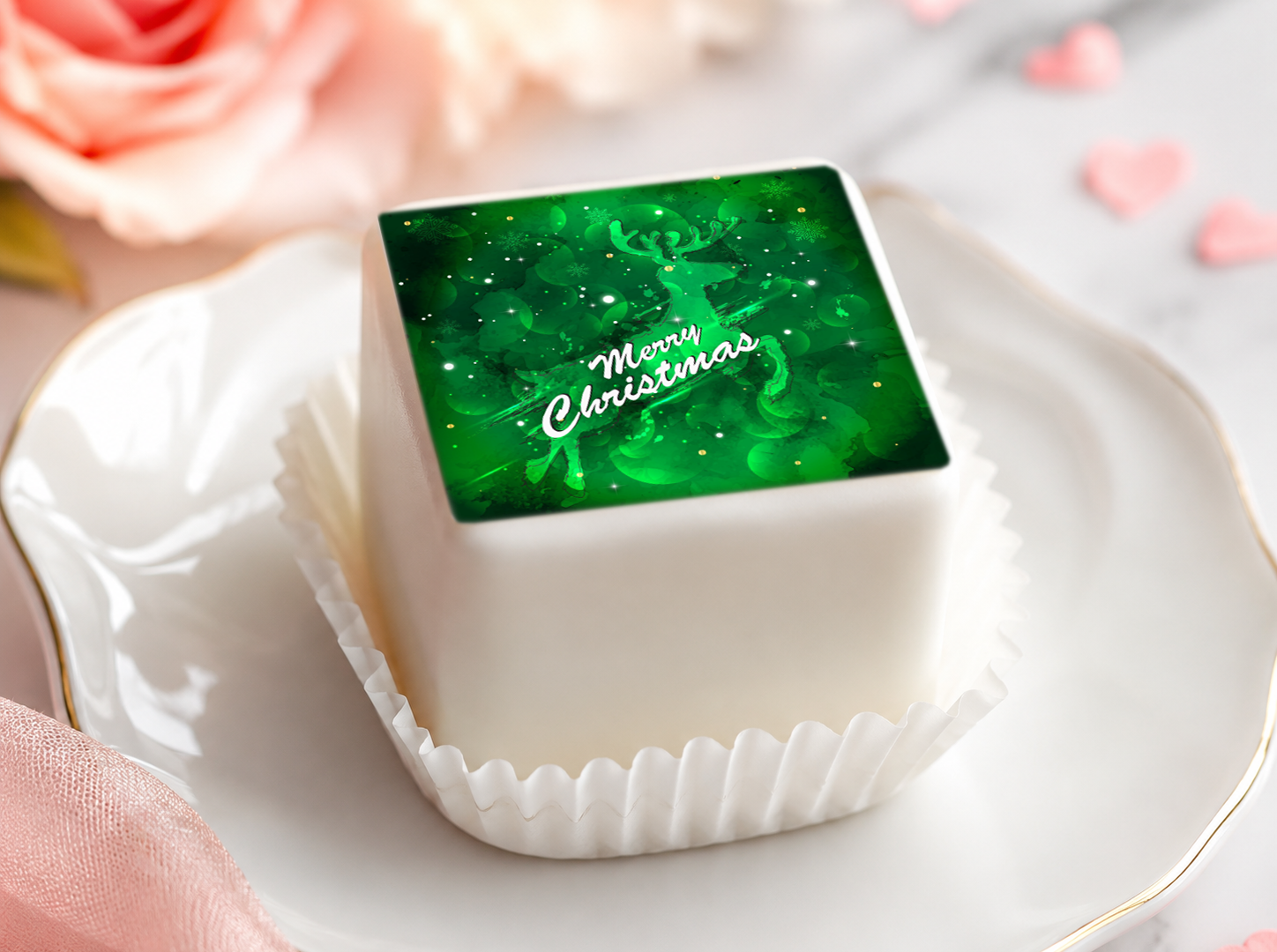 Petit Four Aufleger Weihnachten – essbare Fondantaufleger für Weihnachtsgebäck