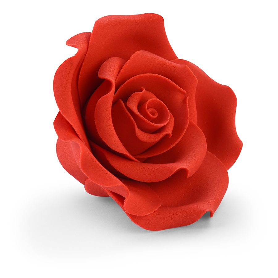 Rote Zuckerrose Ø 5 cm – Edle Tortendekoration aus Zucker