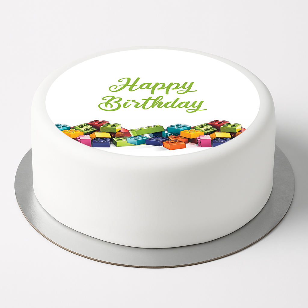 Tortenaufleger Bausteine Happy Birthday 