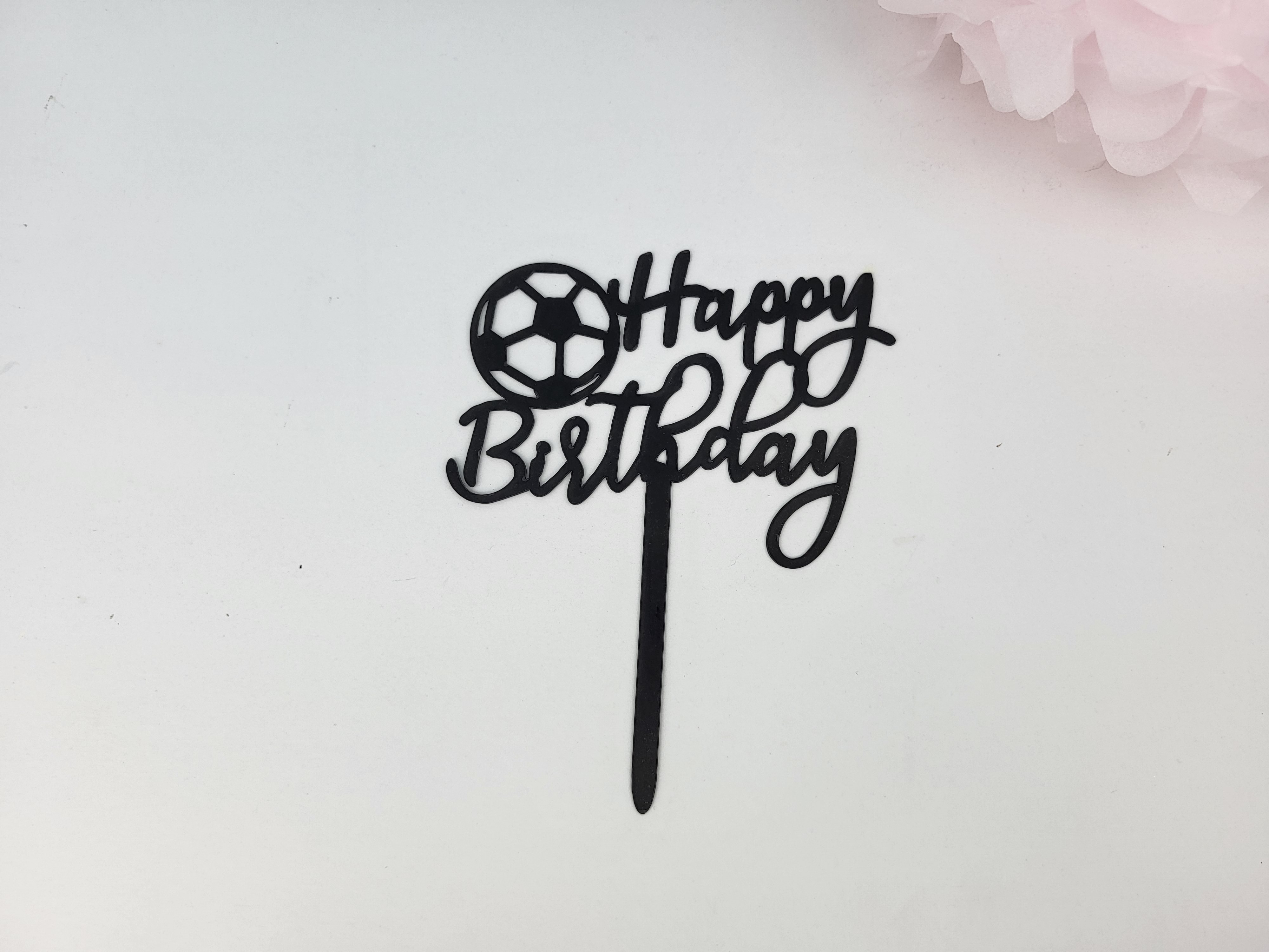 Cake Topper Happy Birtdhay  mit Fussball