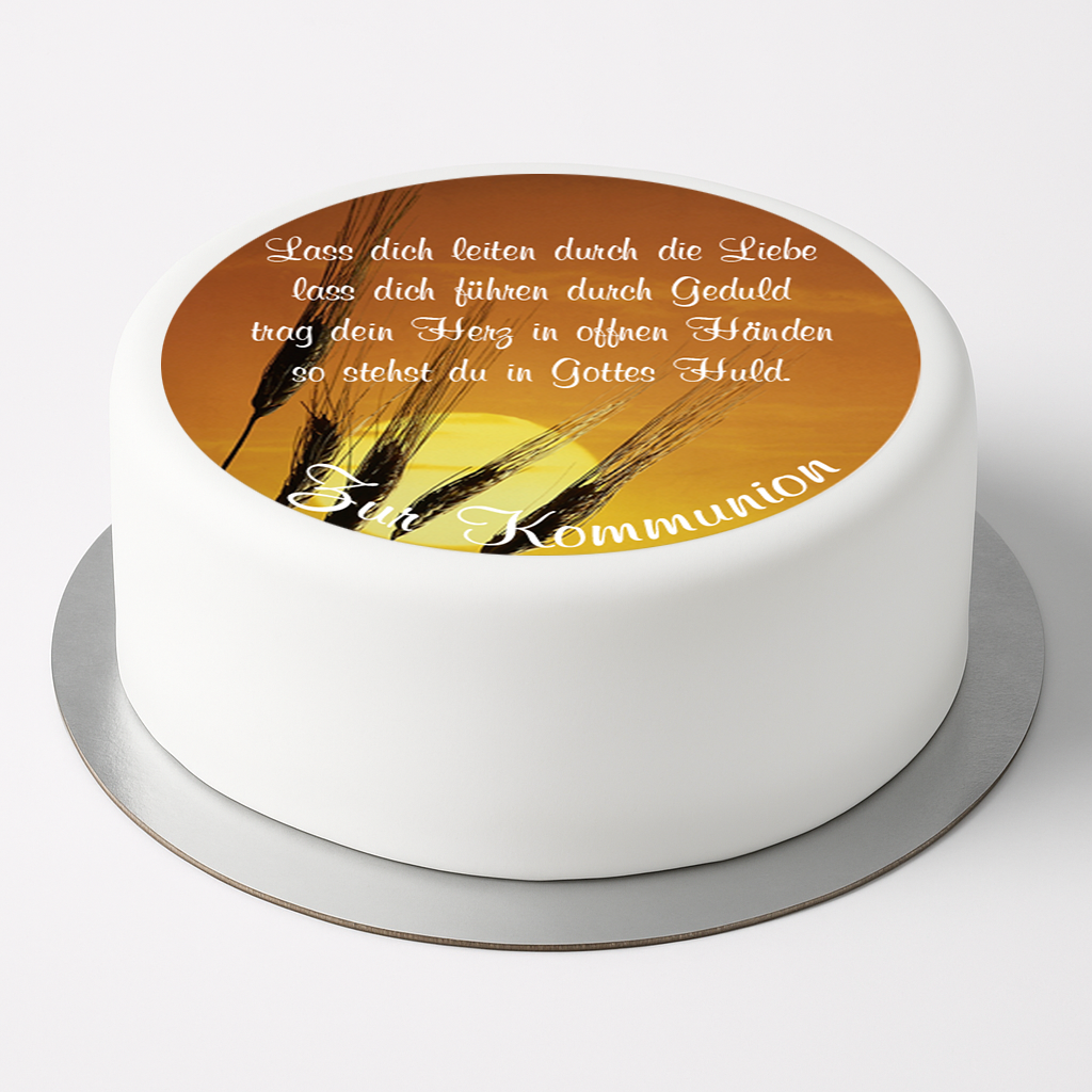 Tortenaufleger Erstkommunion – Symbolische Tortendeko mit Segensspruch