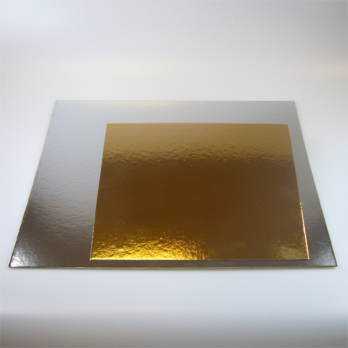 Tortenplatten-Set silber/gold 20 x 20 cm 3er Set