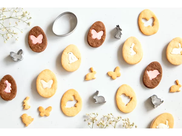 Ostern Set 5-teilig – Ausstecher Set mit Osterei, Hase, Küken und Schmetterling