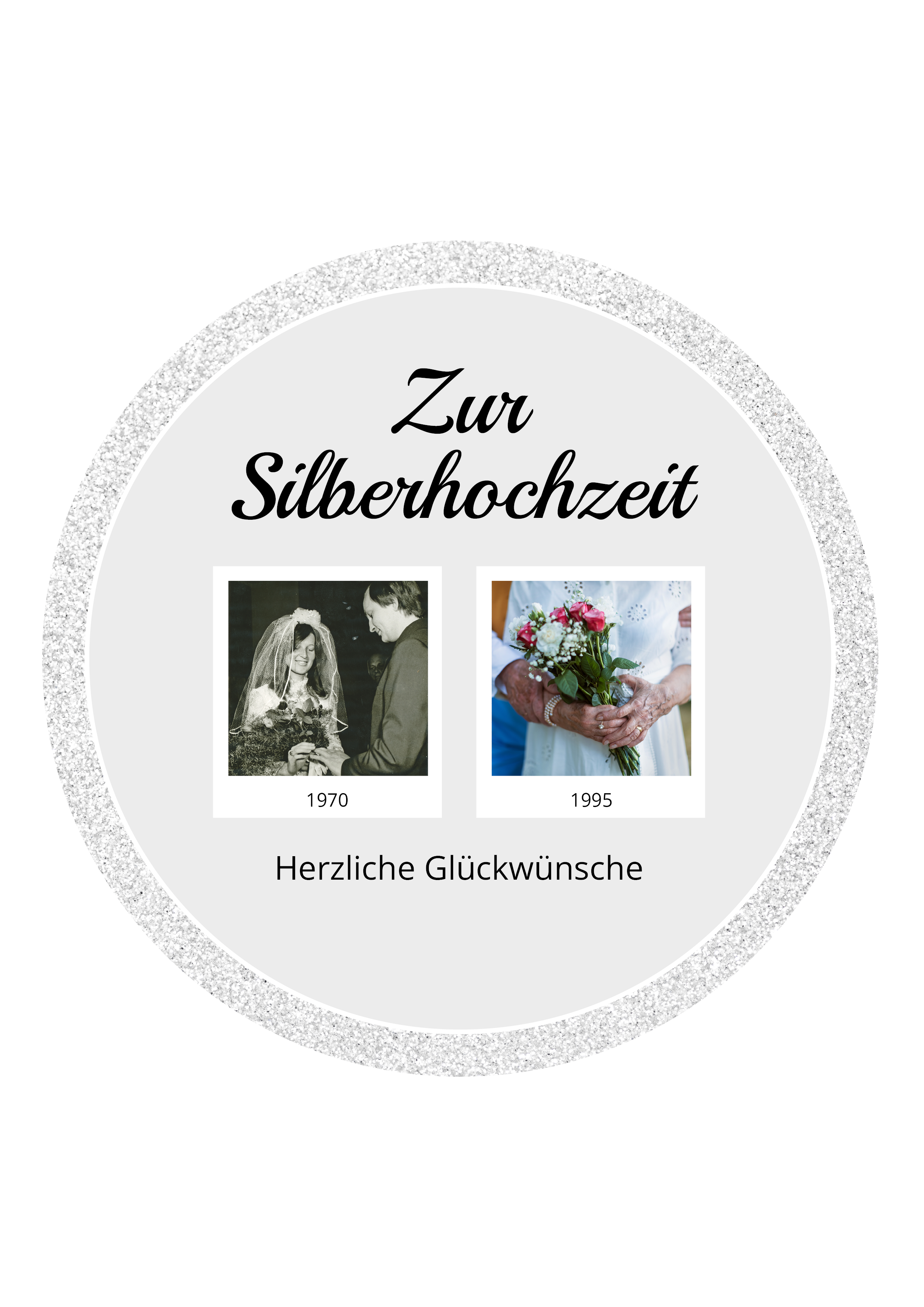 Tortenaufleger Silberhochzeit mit eigenem Foto
