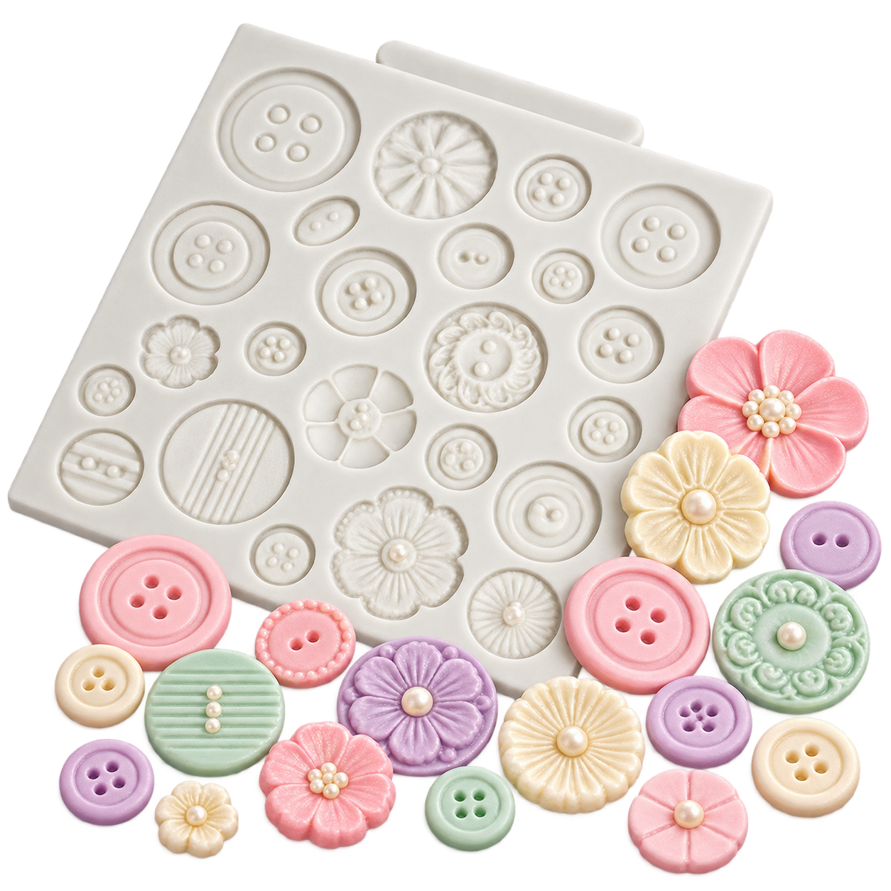 Silikonform Knöpfe|  Katy Sue Mould Buttons