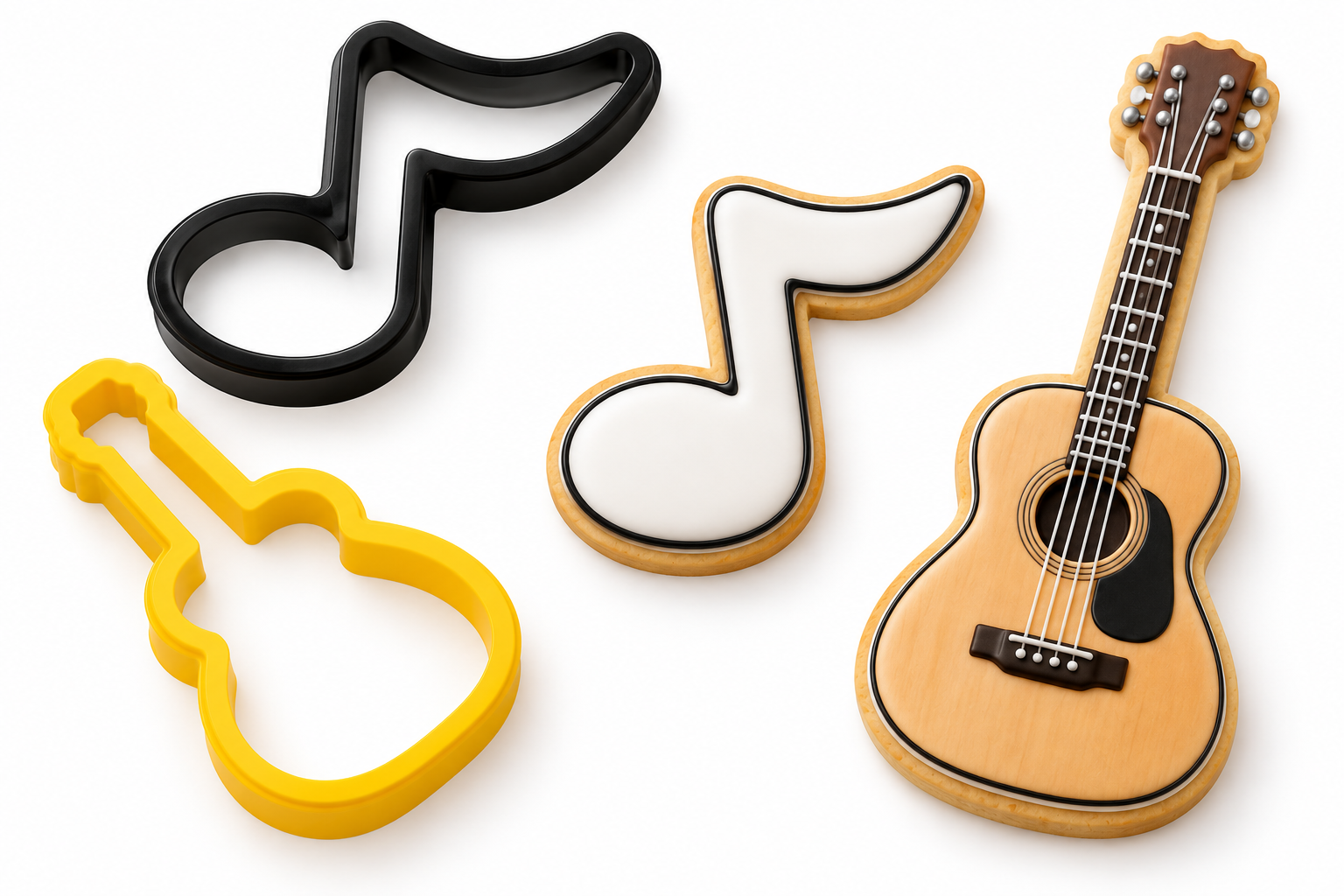 Ausstecher Musiknote & Gitarre – 2-teiliges Keksausstecher Set