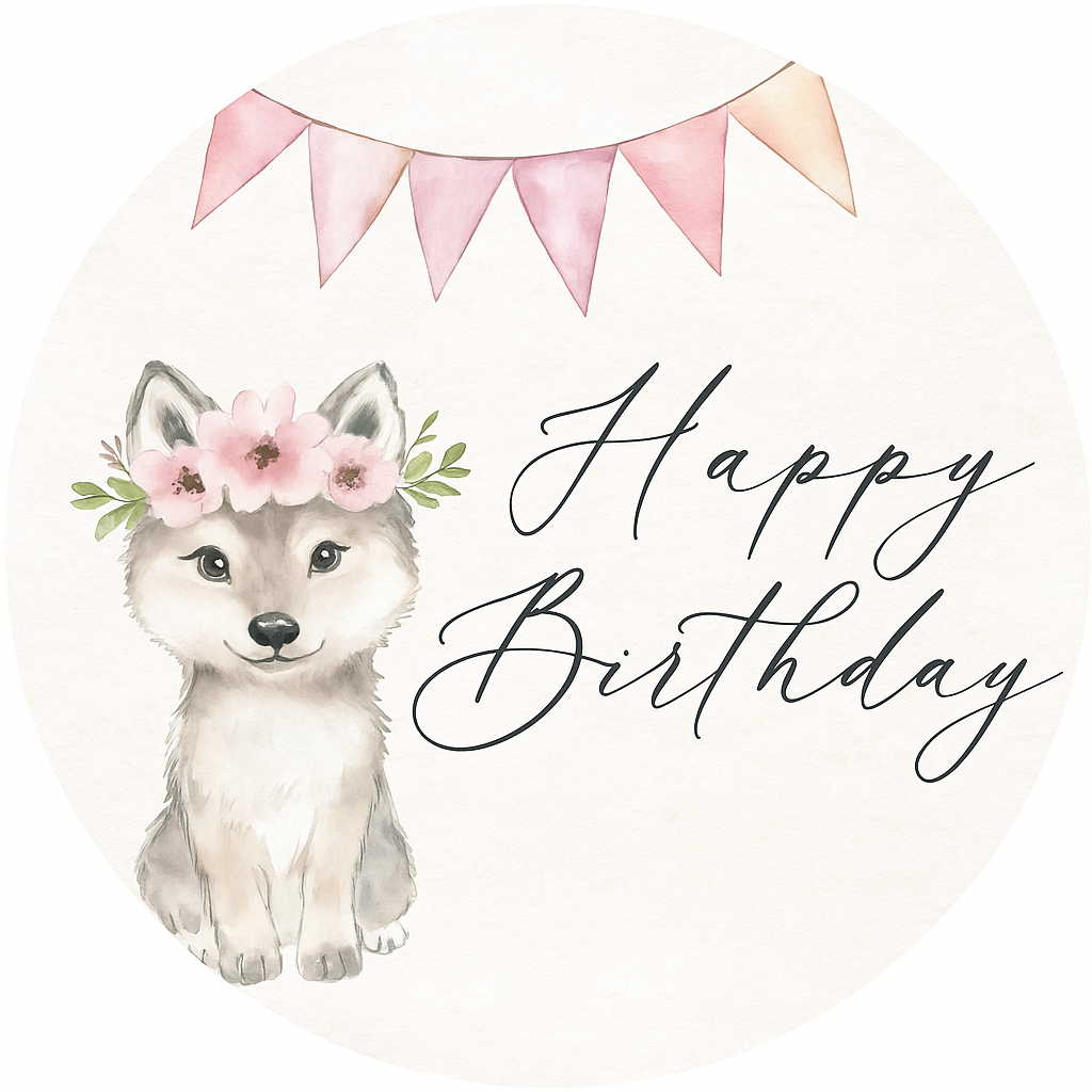 Tortenaufleger Happy Birthday Babyhusky