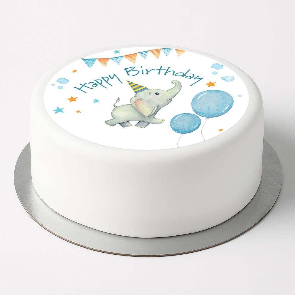 Tortenaufleger Elefant Blau