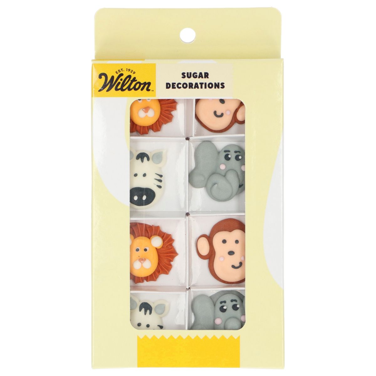 Wilton Zuckerdekoration Safari Tiere 8 Stk – Essbare Dschungel Tiere für Torten & Cupcakes