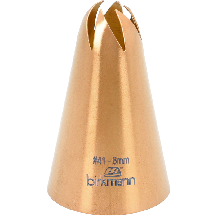 Rosentülle Nr. 41 – 6 mm, Edelstahl, kupferfarben – Profi-Spritztülle für Rosen & Dekor