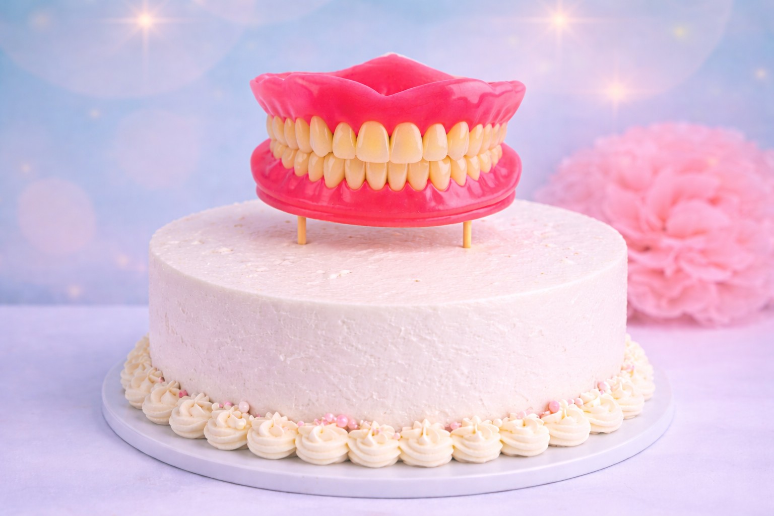 Zahn Gebiss Cake Topper aus Fondant