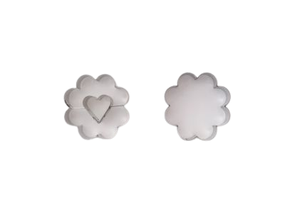 Linzer Ausstecher Blume mit Herz | 5 cm 2-teilig 