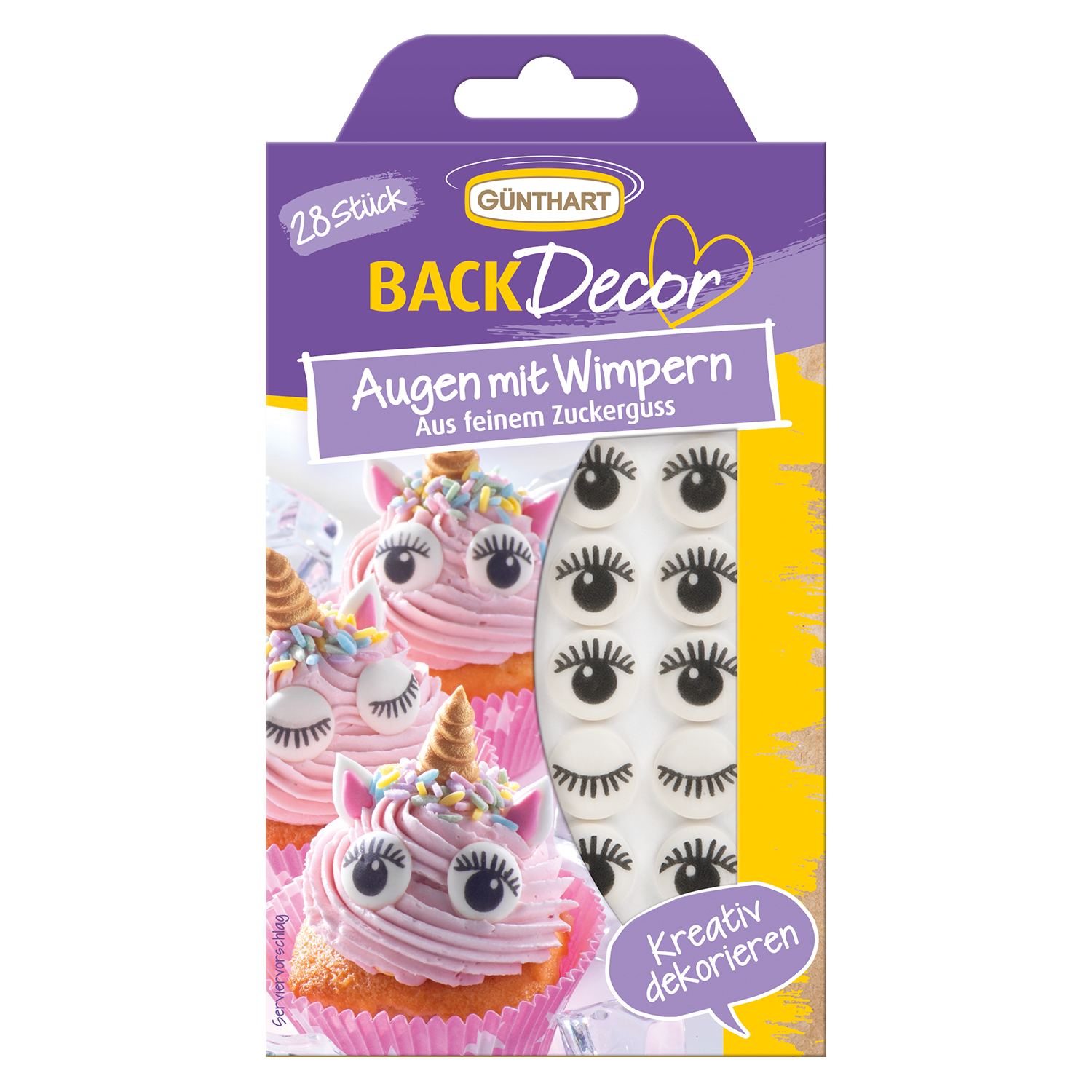 Zuckerdekor Augen mit Wimpern | 28 Stk.