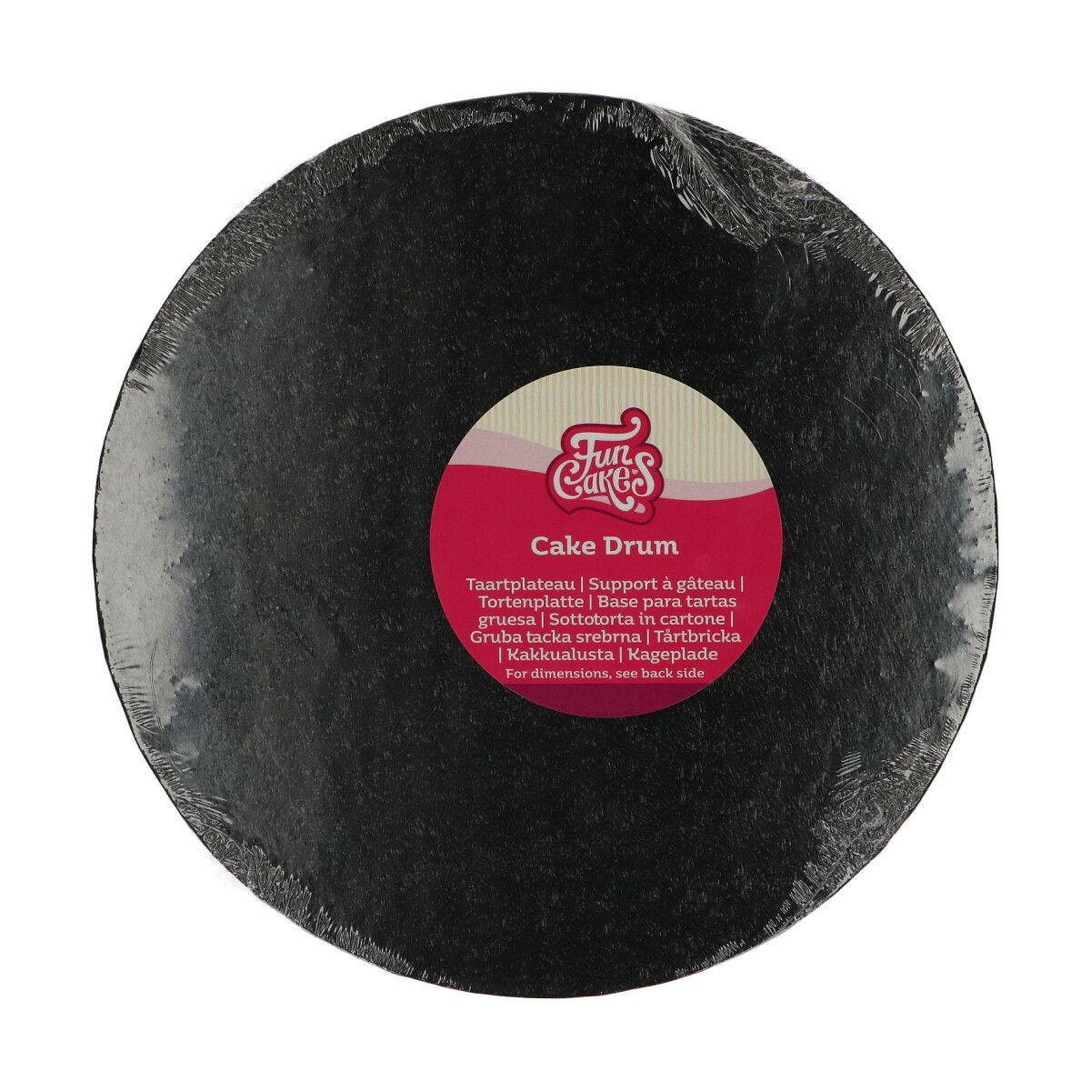 Tortenplatte rund Ø 25 cm Schwarz – Cake Drum 12 mm