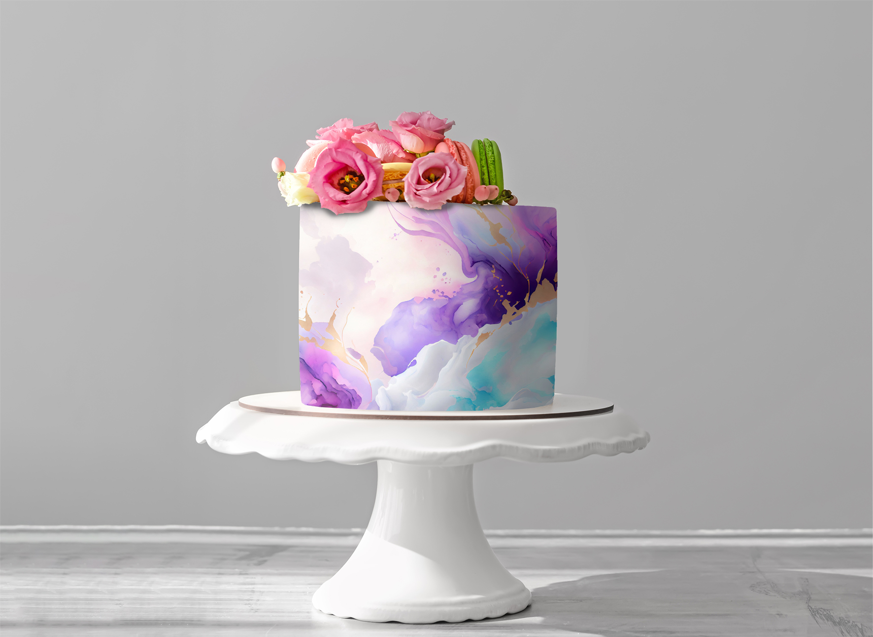 Deko Fondant marble blau-violett