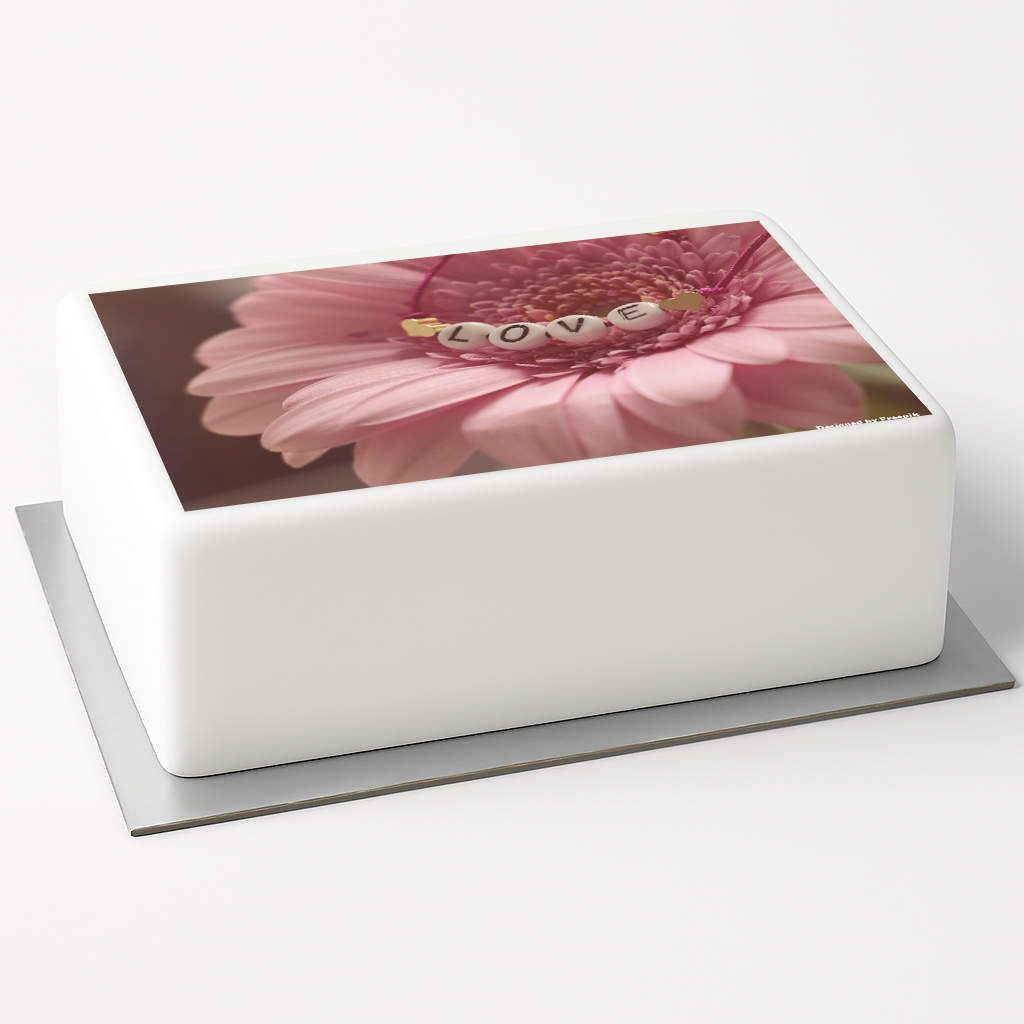 Tortenaufleger Blume rosa