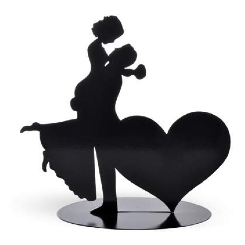 Cake Topper Brautpaar mit Herz aus Metall