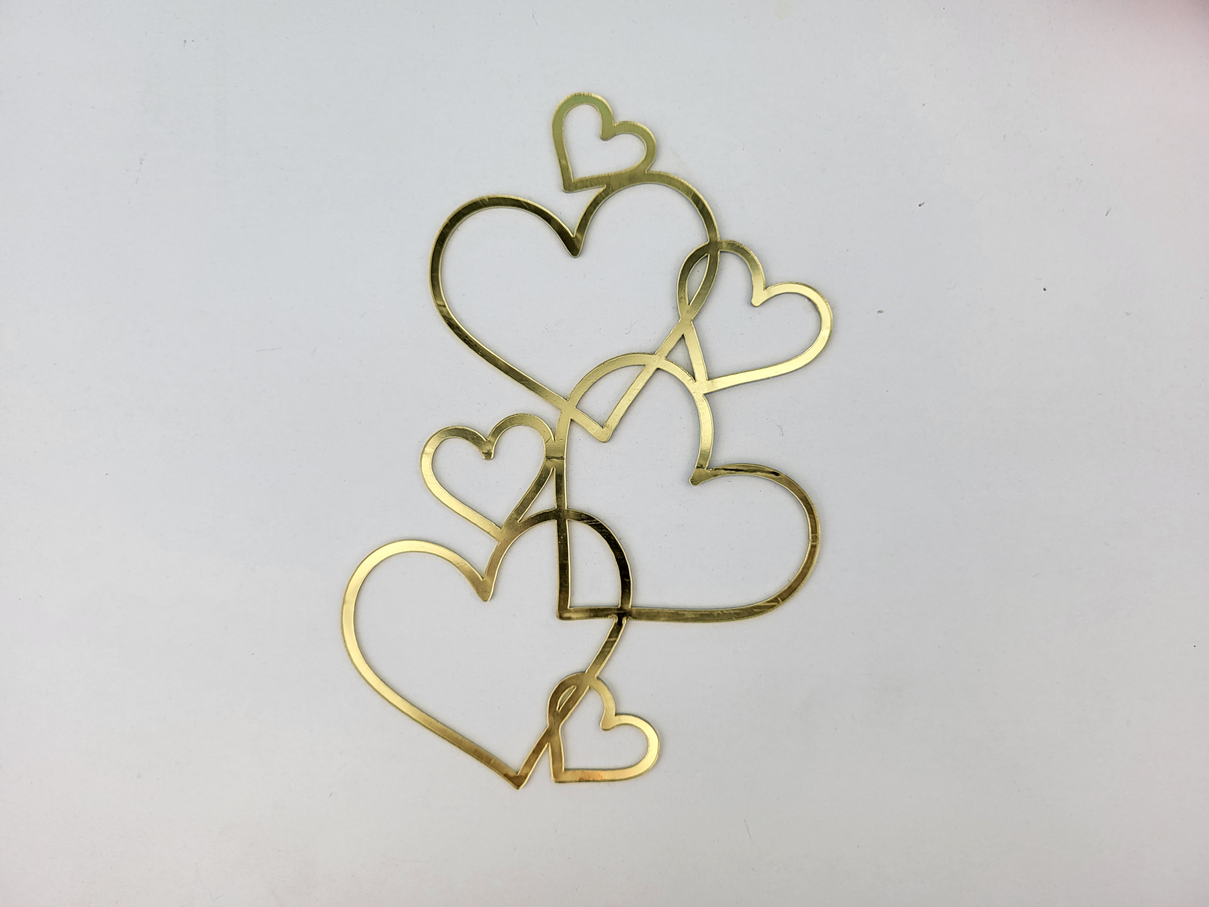 Cake Topper Herzen gold