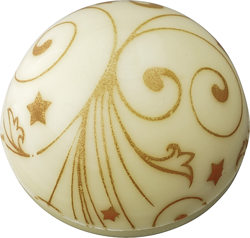 Pralinen Hohlkörper Kuppel mit Dekor Ornament | Weiße Schokolade