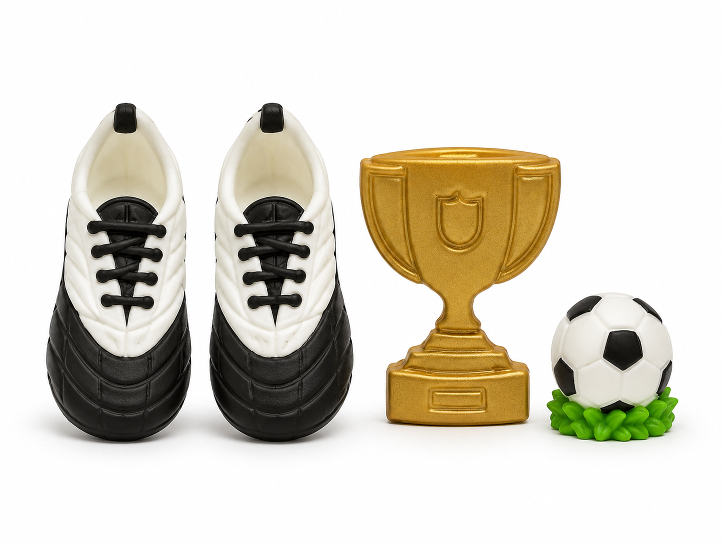 Essbares Fußball Tortendeko Set 4-teilig aus Zuckermasse
