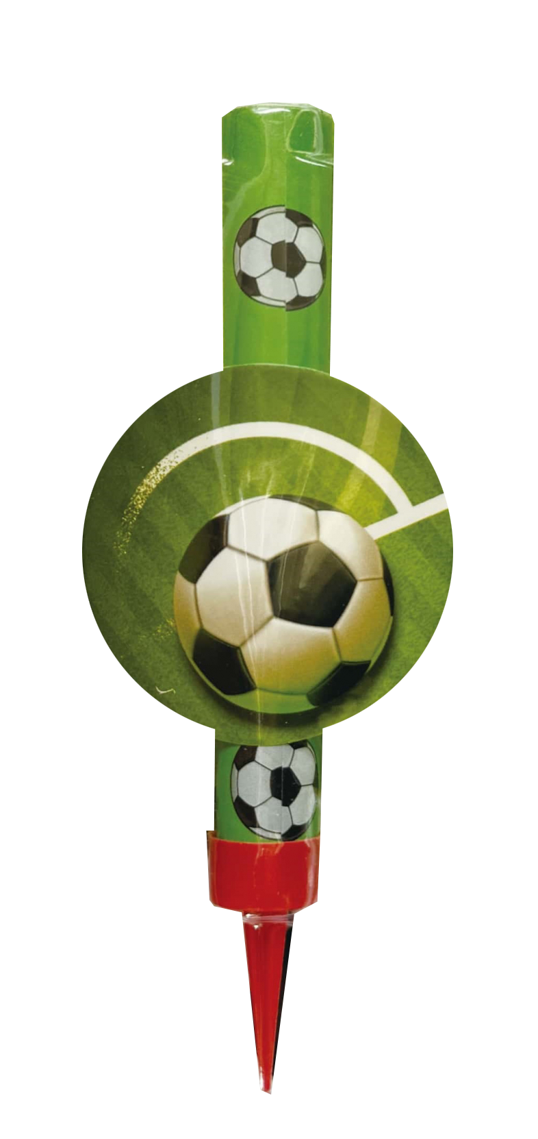 Partyfontäne Fußball Look – 1 Stück | Tortenfontäne mit Fußball-Design