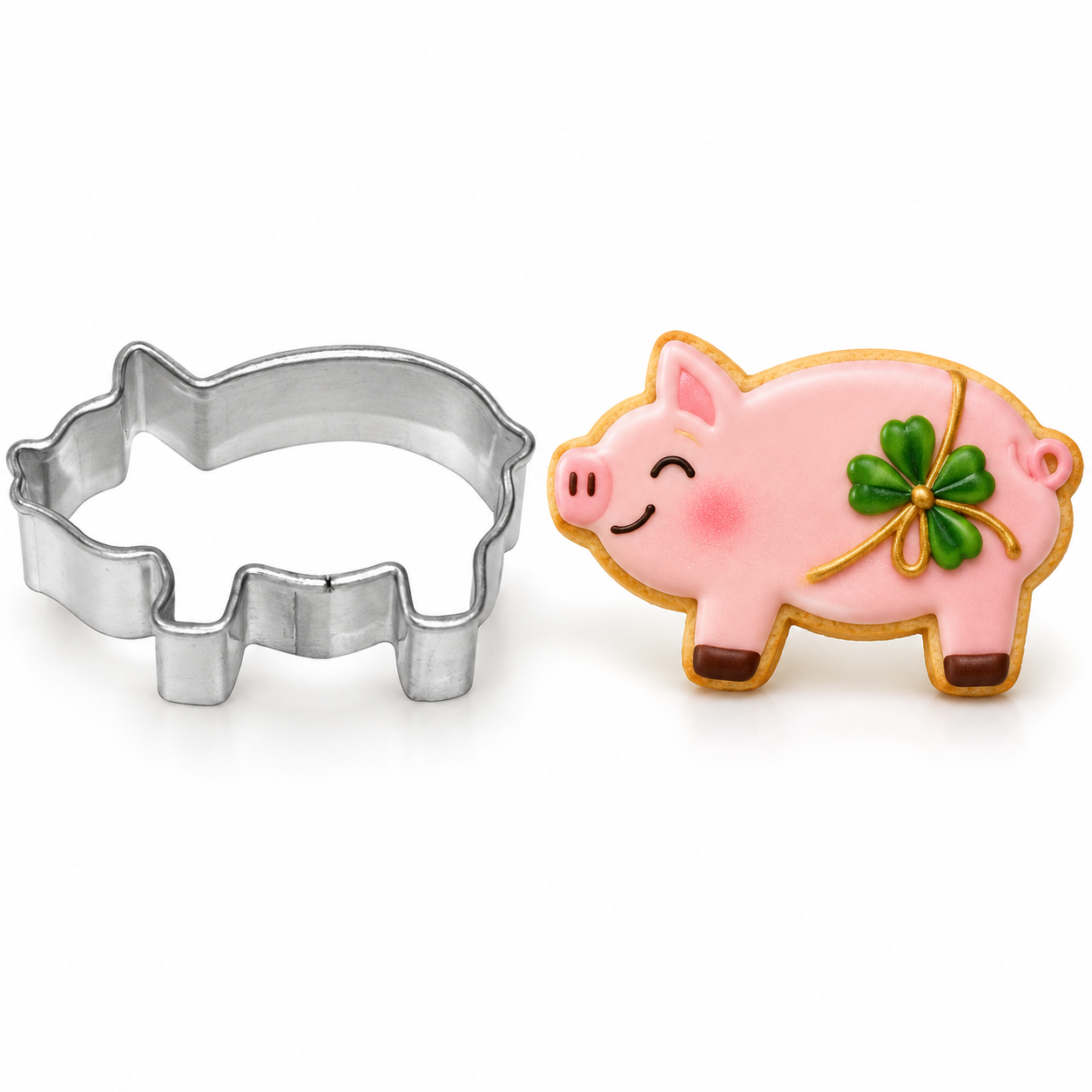Ausstecher Schwein 4 cm – Glücksschwein Keksausstecher aus Edelstahl