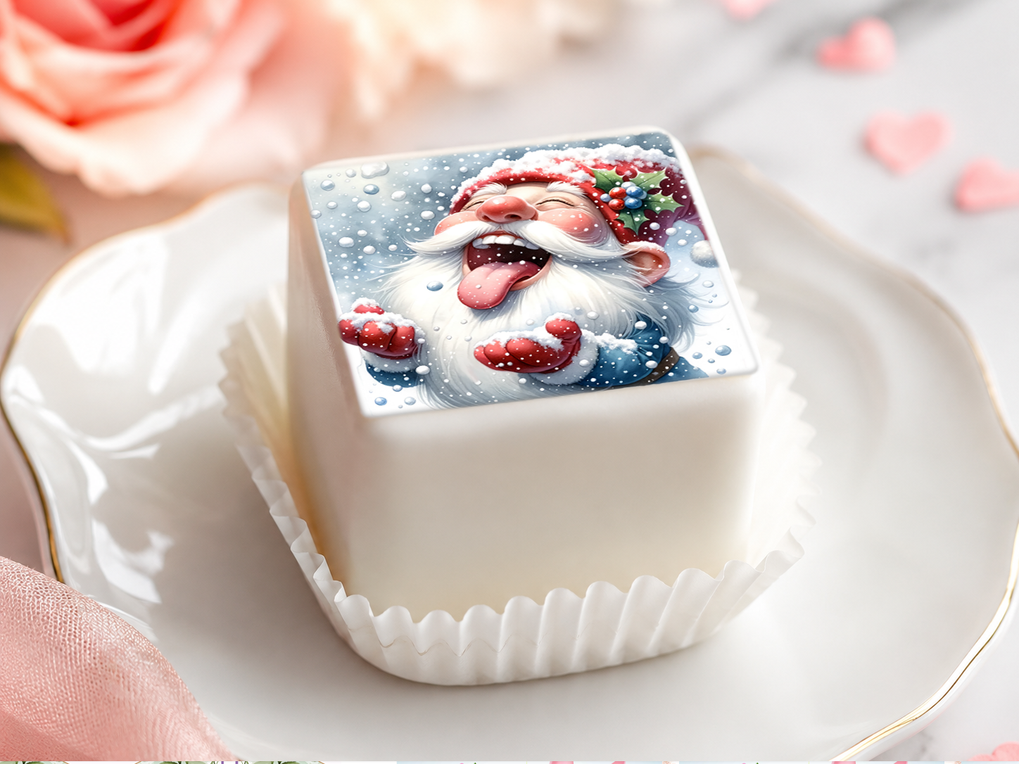 Petit Four Aufleger Wichtel – essbare Weihnachtsaufleger