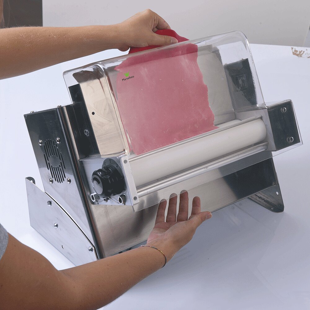 Martellato Teigausrollmaschine 31cm – elektrischer Dilamer mit Fußpedal
