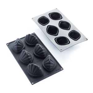 Martellato Calipso Silikonform BlackSil – Muschelform für 6 Monoporzionen Dessertform