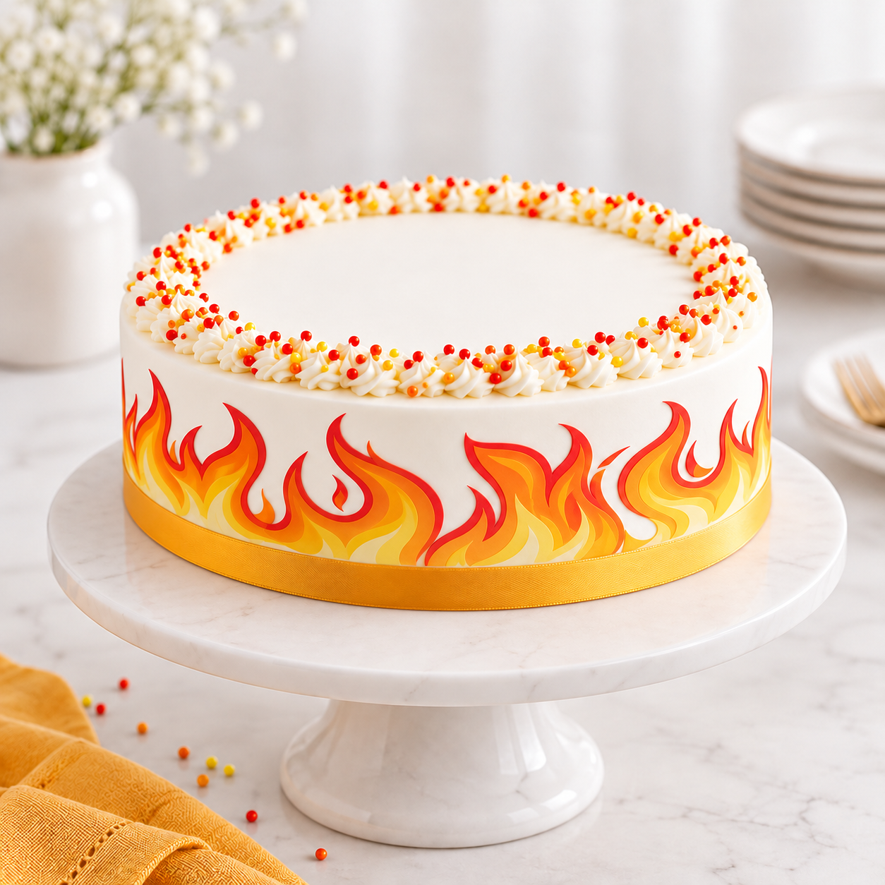 Tortenband  Flammen